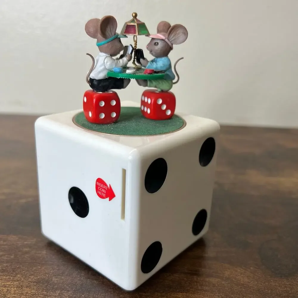 1996 Enesco Mice n Dice Musical Box 